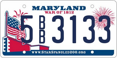 MD license plate 5BB3133