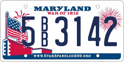 MD license plate 5BB3142