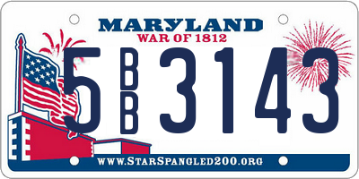 MD license plate 5BB3143