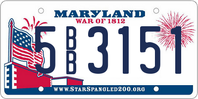MD license plate 5BB3151