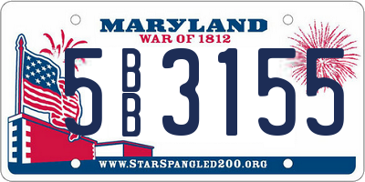 MD license plate 5BB3155