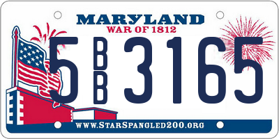 MD license plate 5BB3165