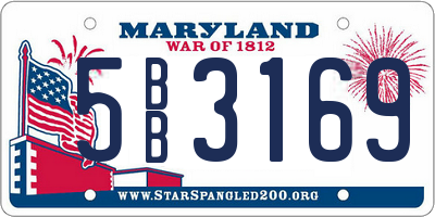 MD license plate 5BB3169