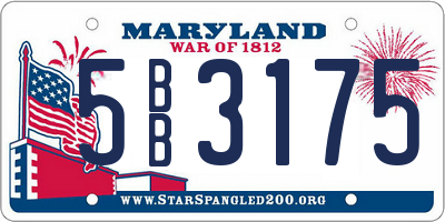 MD license plate 5BB3175