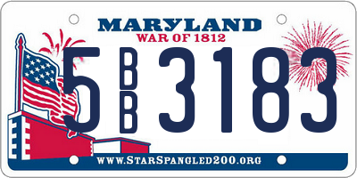 MD license plate 5BB3183