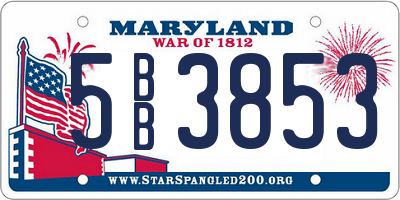 MD license plate 5BB3853