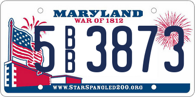 MD license plate 5BB3873