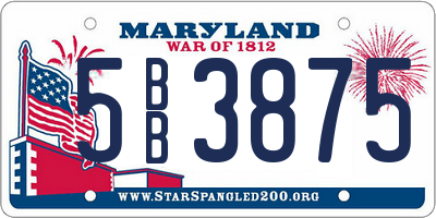 MD license plate 5BB3875