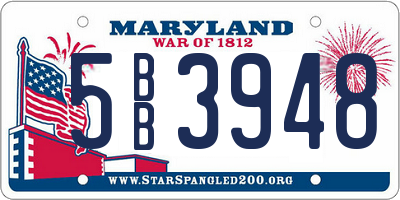 MD license plate 5BB3948