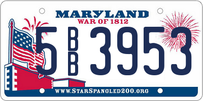 MD license plate 5BB3953