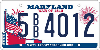 MD license plate 5BB4012