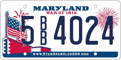 MD license plate 5BB4024