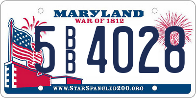 MD license plate 5BB4028