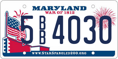 MD license plate 5BB4030