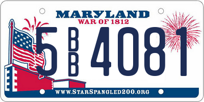 MD license plate 5BB4081