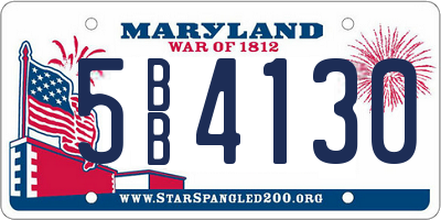 MD license plate 5BB4130