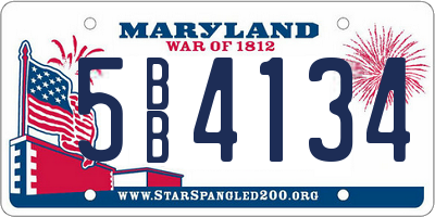 MD license plate 5BB4134