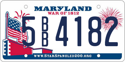 MD license plate 5BB4182