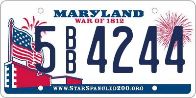 MD license plate 5BB4244