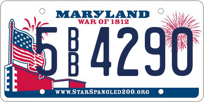 MD license plate 5BB4290