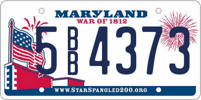 MD license plate 5BB4373