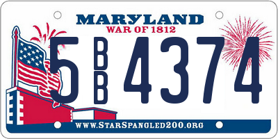 MD license plate 5BB4374