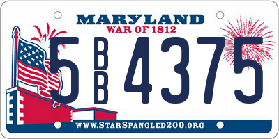 MD license plate 5BB4375