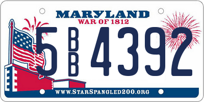 MD license plate 5BB4392