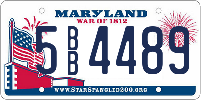 MD license plate 5BB4489