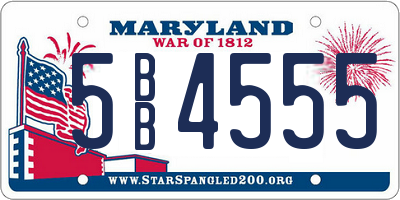 MD license plate 5BB4555