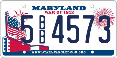 MD license plate 5BB4573