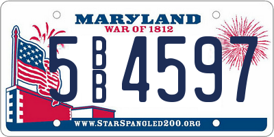 MD license plate 5BB4597