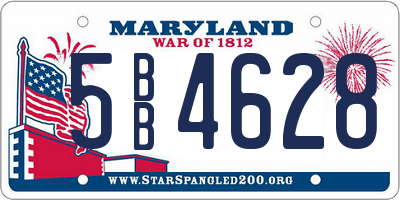 MD license plate 5BB4628