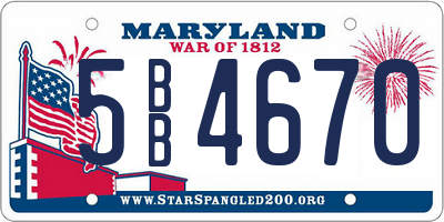 MD license plate 5BB4670