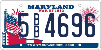MD license plate 5BB4696