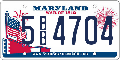 MD license plate 5BB4704