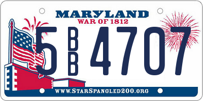 MD license plate 5BB4707