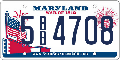 MD license plate 5BB4708