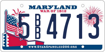 MD license plate 5BB4713
