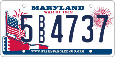 MD license plate 5BB4737