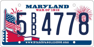 MD license plate 5BB4778