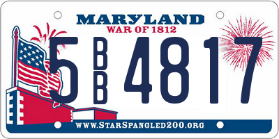 MD license plate 5BB4817