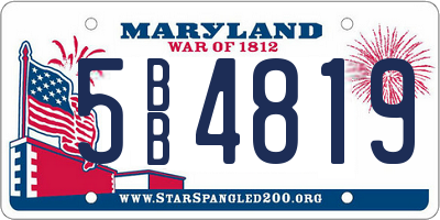 MD license plate 5BB4819