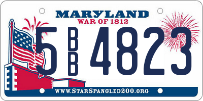 MD license plate 5BB4823