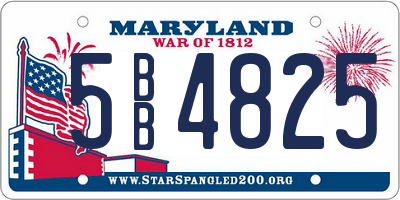 MD license plate 5BB4825