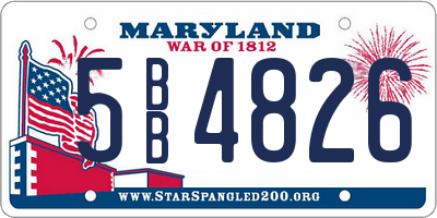 MD license plate 5BB4826