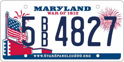 MD license plate 5BB4827