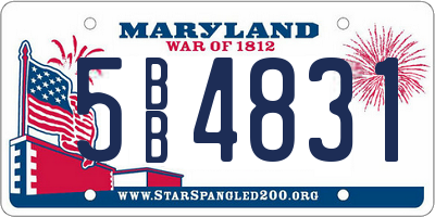 MD license plate 5BB4831
