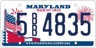 MD license plate 5BB4835