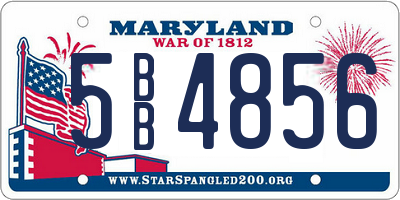 MD license plate 5BB4856